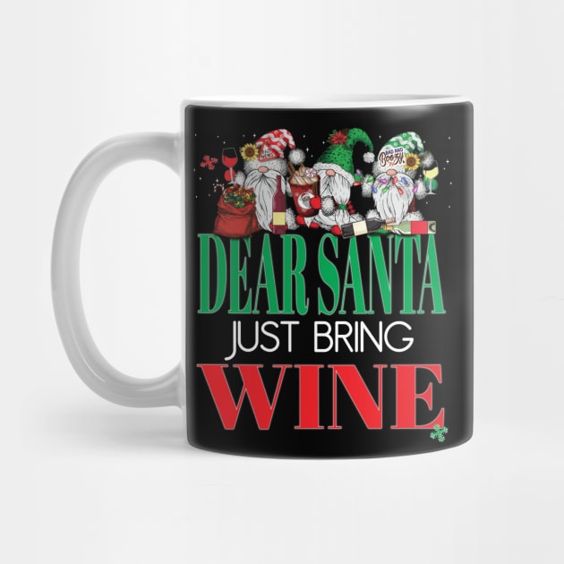 Fun Dear Santa Just Bring Wine Gnomes Office Party Women Men by Envision Styles